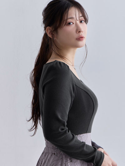 [11/13 22:00発売 期間限定 500円OFF]フラワードッキングワンピース 25AW：モーブピンク[102サイズ対応]