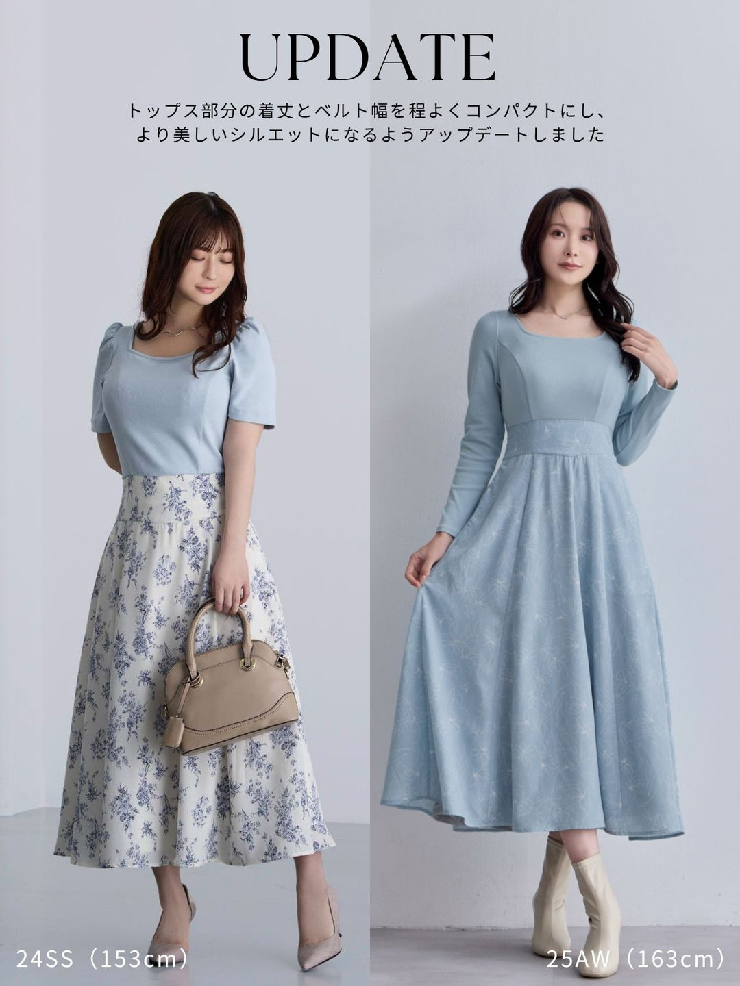 【即購入者優先】overE フラワードッキングワンピース 25AW フラワードッキングワンピース 25AW：モーブピンク│胸が大きな女性の