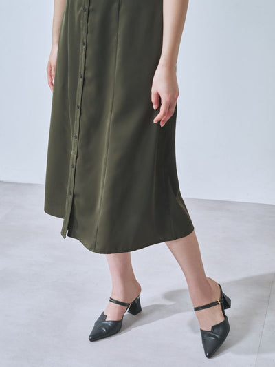 [7/31 22:00発売 期間限定 500円OFF]Aラインシャツワンピース  25AW：ブラウン[102サイズ対応]