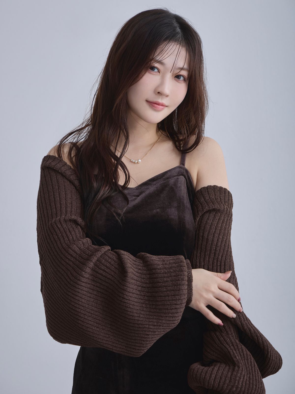 [11/27 22:00発売]ベロアキャミティアードワンピース：ブラウン[102サイズ対応]