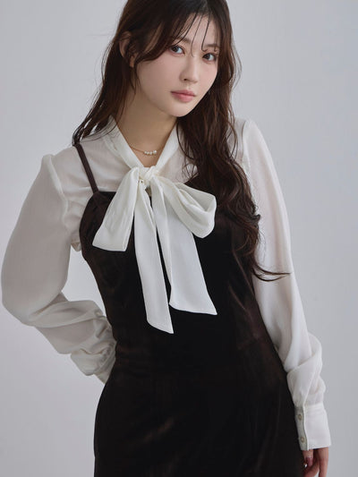 [11/27 22:00発売]ベロアキャミティアードワンピース：ブラウン[102サイズ対応]