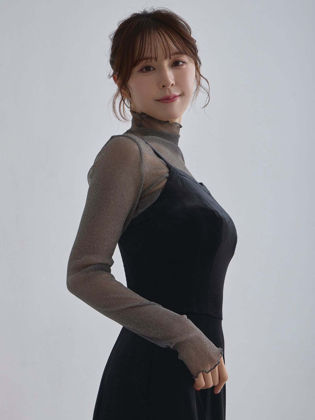 [11/27 22:00発売]ベロアキャミティアードワンピース：ブラック[102サイズ対応]