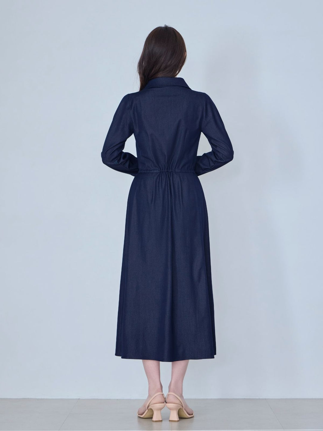 ドロストシャツワンピース 26SS：ラベンダー│胸が大きな女性のための