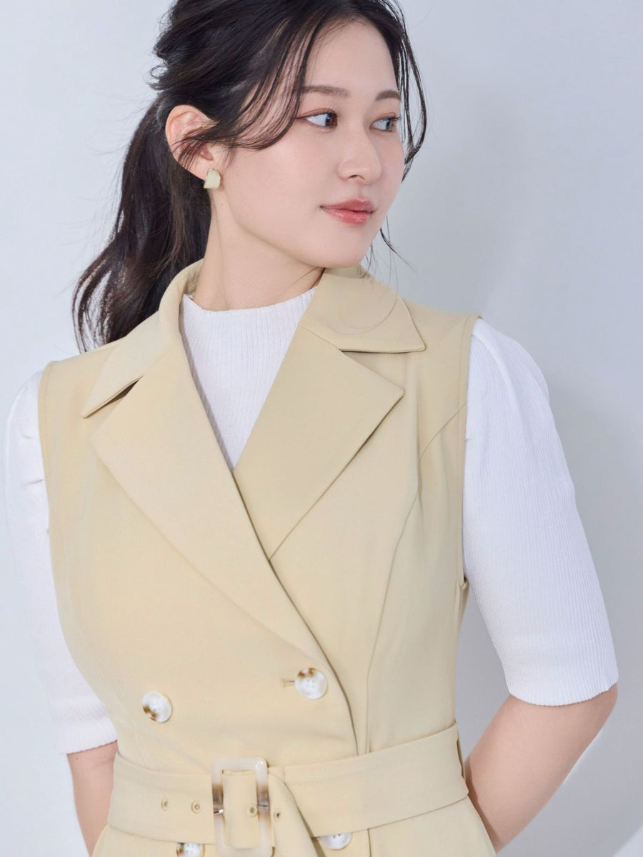 [4/2 22:00発売 期間限定 500円OFF]マーメイドトレンチワンピース：ミルクイエロー[102サイズ対応]