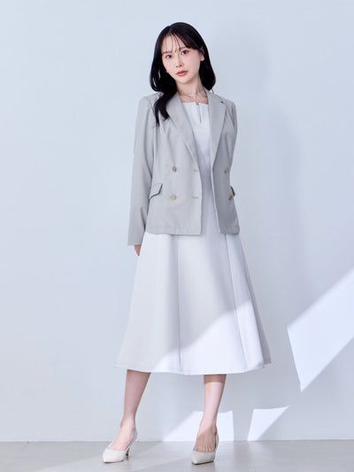 [9/18 22:00～40%OFF]胸元立体ブレザージャケット：グレー