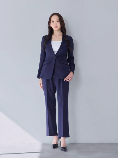 [10/16 22:00再販 期間限定 300円OFF]ハイストレッチジョーゼットパンツ 25AW：ネイビー