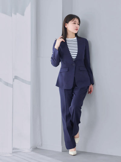 [10/16 22:00再販 期間限定 300円OFF]ハイストレッチジョーゼットパンツ 25AW：ネイビー