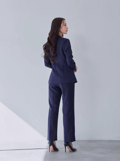 [10/16 22:00再販 期間限定 300円OFF]ハイストレッチジョーゼットパンツ 25AW：ネイビー