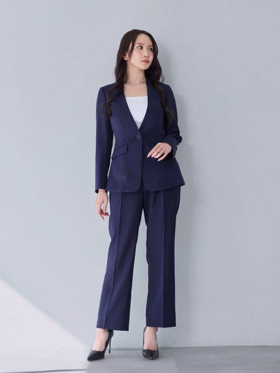 [10/16 22:00再販 期間限定 300円OFF]ハイストレッチジョーゼットパンツ 25AW：ネイビー