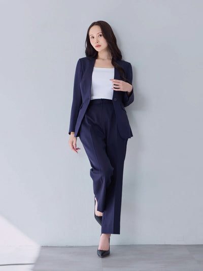 [10/16 22:00再販 期間限定 300円OFF]ハイストレッチジョーゼットパンツ 25AW：ネイビー