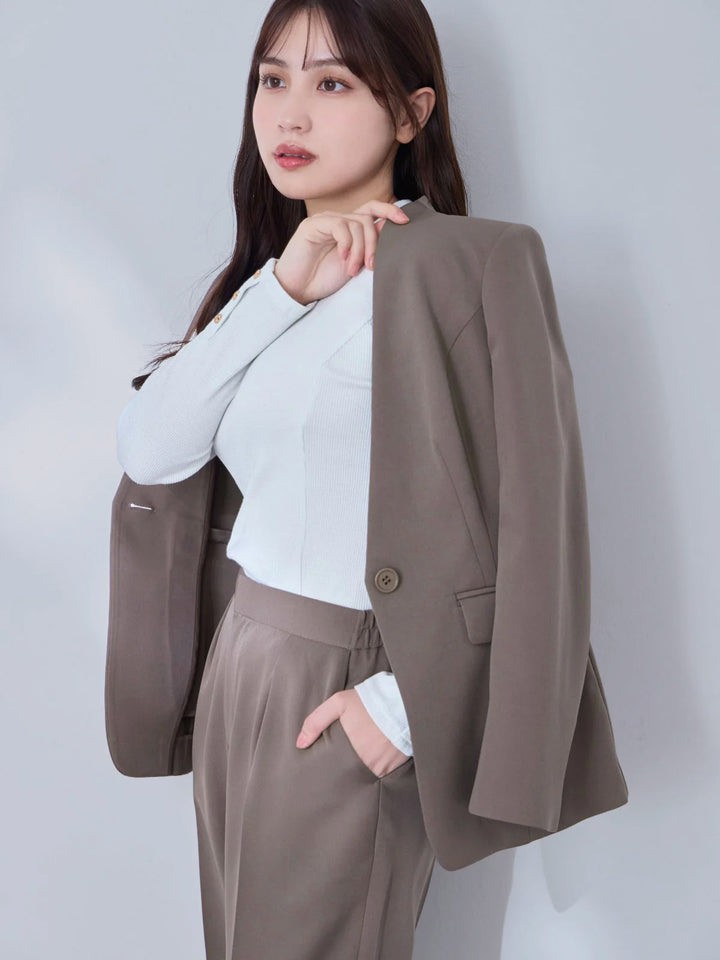 【新品未使用】plage ノーカラー half sleeve ジャケット36半袖 新品未使用】plage ノーカラー half sleeve ジャケット36半袖