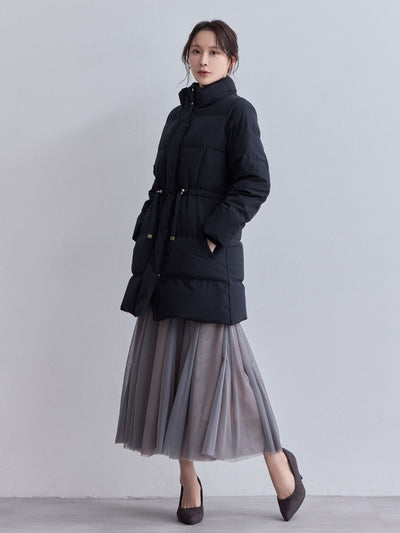 [10/30 22:00発売 期間限定 1500円OFF]ウエストマークストレッチダウンコート：ネイビー[102サイズ対応]