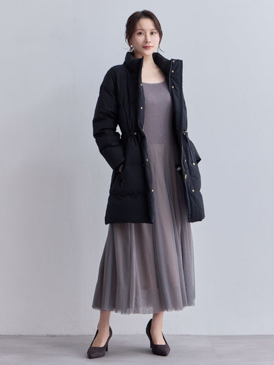 [10/30 22:00発売 期間限定 1500円OFF]ウエストマークストレッチダウンコート：ネイビー[102サイズ対応]