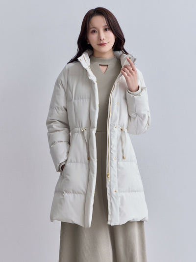 [10/30 22:00発売 期間限定 1500円OFF]ウエストマークストレッチダウンコート：ホワイト[102サイズ対応]