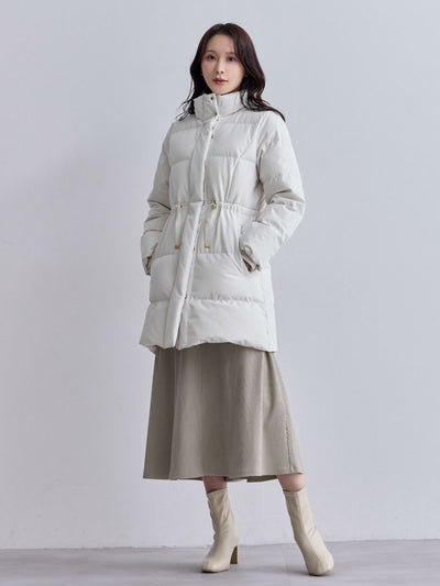 [10/30 22:00発売 期間限定 1500円OFF]ウエストマークストレッチダウンコート：ホワイト[102サイズ対応]