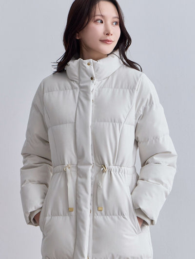 [10/30 22:00発売 期間限定 1500円OFF]ウエストマークストレッチダウンコート：ホワイト[102サイズ対応]