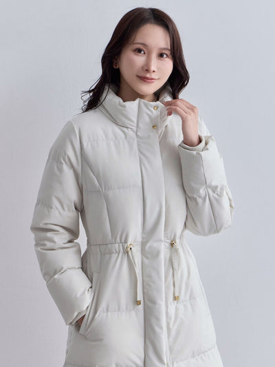 [10/30 22:00発売 期間限定 1500円OFF]ウエストマークストレッチダウンコート：ホワイト[102サイズ対応]