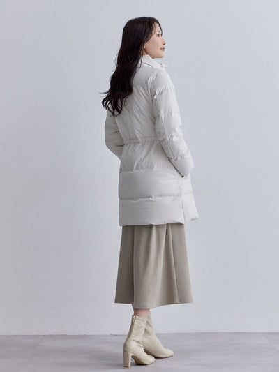 [10/30 22:00発売 期間限定 1500円OFF]ウエストマークストレッチダウンコート：ホワイト[102サイズ対応]