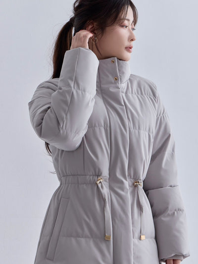 [10/30 22:00発売 期間限定 1500円OFF]ウエストマークストレッチダウンコート：ライトグレー[102サイズ対応]