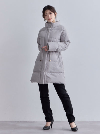 [10/30 22:00発売 期間限定 1500円OFF]ウエストマークストレッチダウンコート：ライトグレー[102サイズ対応]