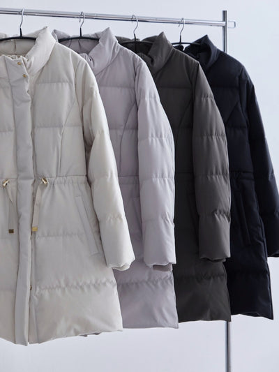 [10/30 22:00発売 期間限定 1500円OFF]ウエストマークストレッチダウンコート：ライトグレー[102サイズ対応]