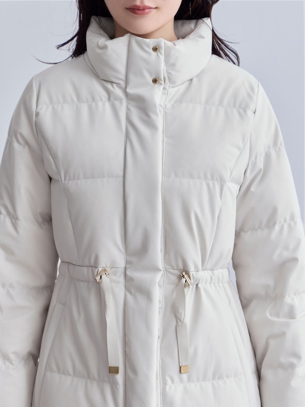 [10/30 22:00発売 期間限定 1500円OFF]ウエストマークストレッチダウンコート：ライトグレー[102サイズ対応]