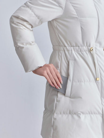 [10/30 22:00発売 期間限定 1500円OFF]ウエストマークストレッチダウンコート：ライトグレー[102サイズ対応]