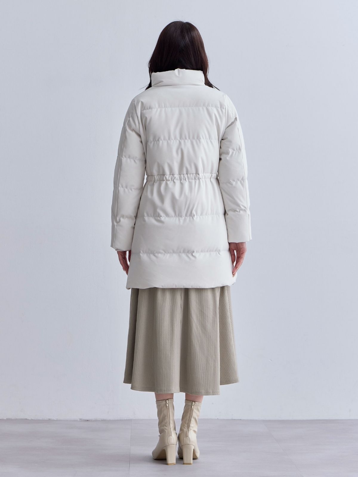 [10/30 22:00発売 期間限定 1500円OFF]ウエストマークストレッチダウンコート：ライトグレー[102サイズ対応]