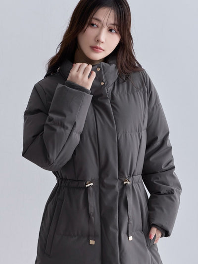 [10/30 22:00発売 期間限定 1500円OFF]ウエストマークストレッチダウンコート：チャコール[102サイズ対応]