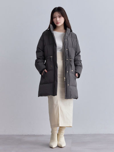 [10/30 22:00発売 期間限定 1500円OFF]ウエストマークストレッチダウンコート：チャコール[102サイズ対応]