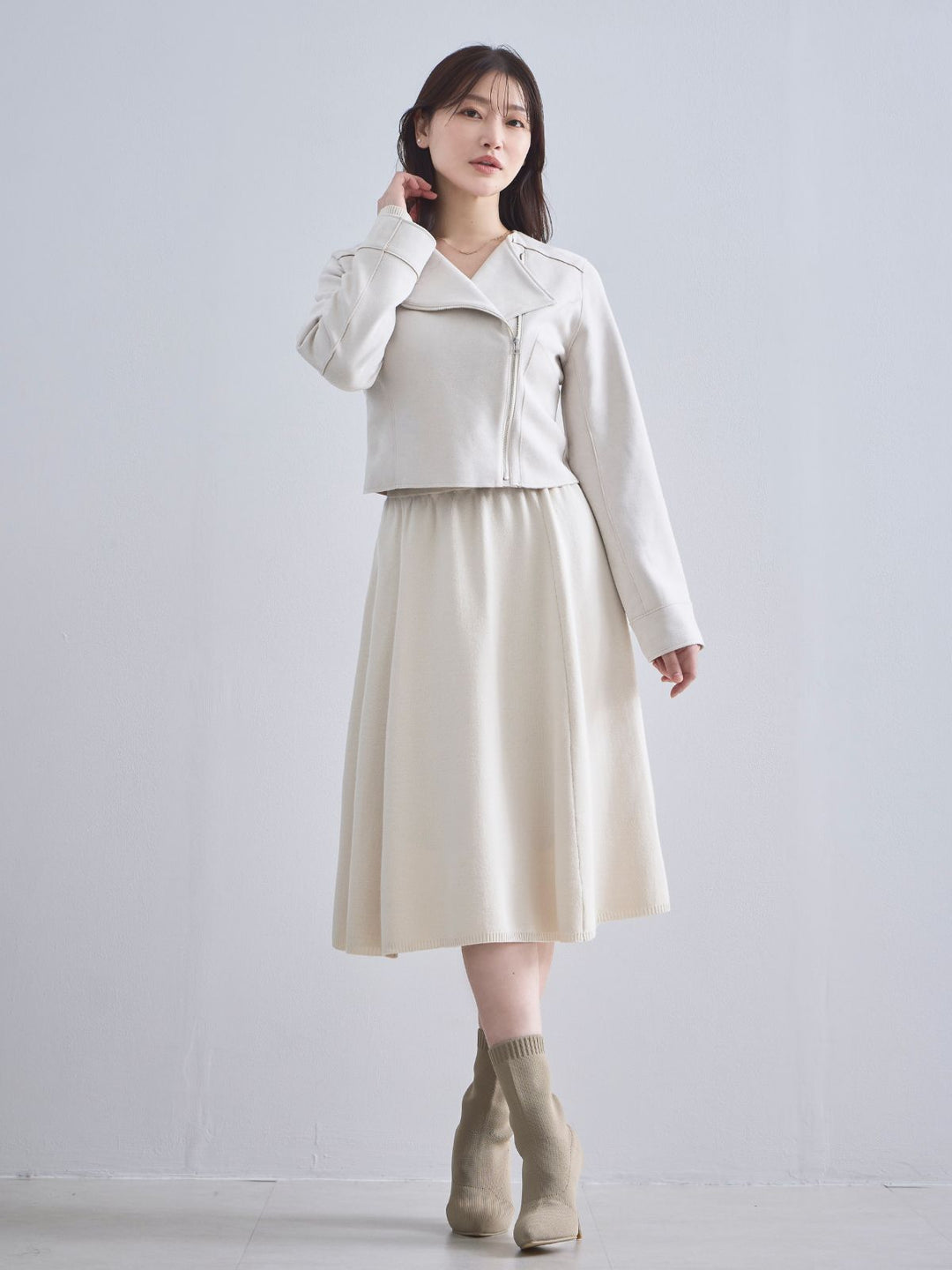 完売品overE スエードライクライダースジャケット モカブラウン 102サイズ 完売品overE スエードライクライダースジャケット モカブラウン 102