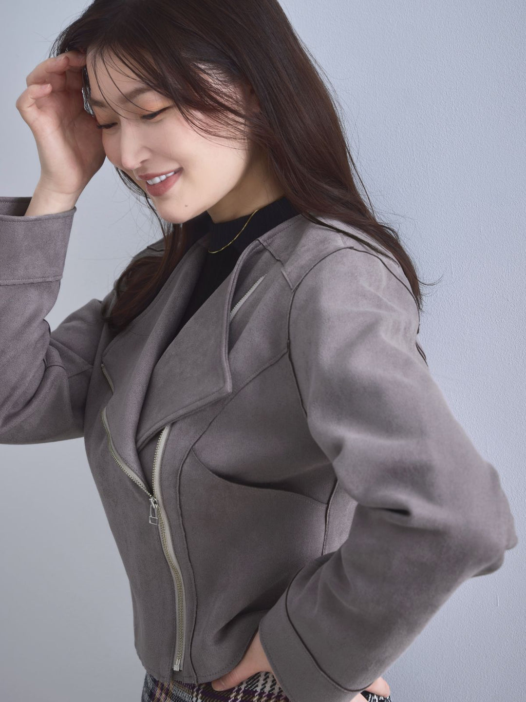 ザラ スエード ライダース モカブラウン ザラ スエード ライダース モカブラウン