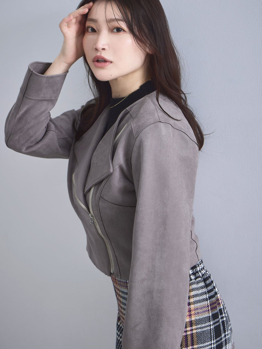 完売品overE スエードライクライダースジャケット モカブラウン 102サイズ 完売品overE スエードライクライダースジャケット モカブラウン 102