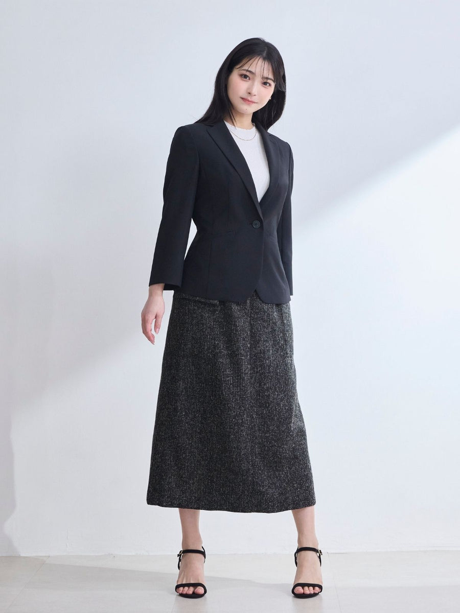 [4/16 22:00発売 期間限定 500円OFF]7分袖サマージャケット 26SS：ブラック[102サイズ対応/入荷次第発送]