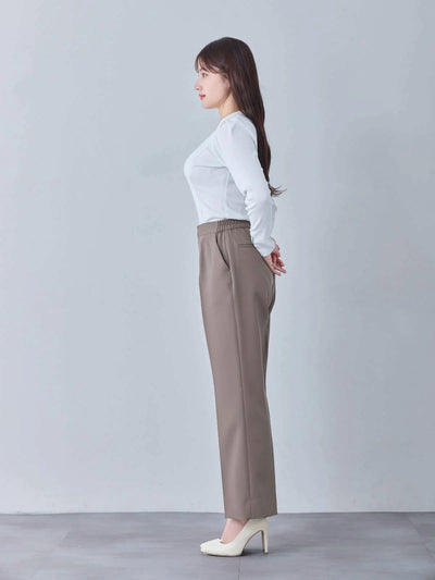 [10/16 22:00再販 期間限定 300円OFF]ハイストレッチジョーゼットパンツ 25AW：ネイビー