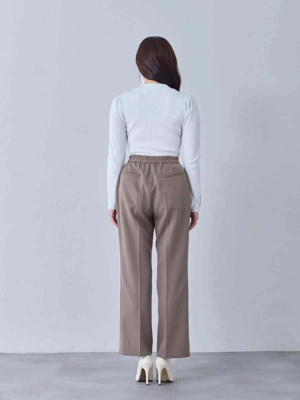 [10/16 22:00再販 期間限定 300円OFF]ハイストレッチジョーゼットパンツ 25AW：ネイビー