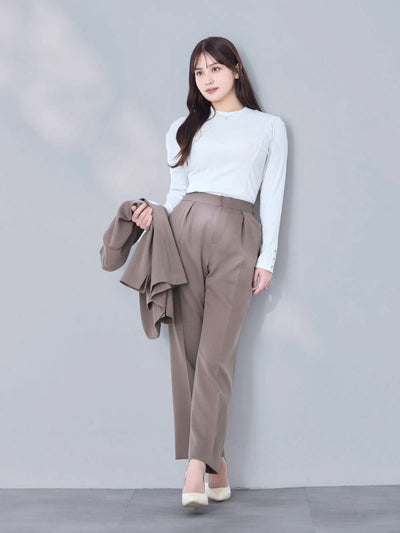 [10/16 22:00再販 期間限定 300円OFF]ハイストレッチジョーゼットパンツ 25AW：モカ