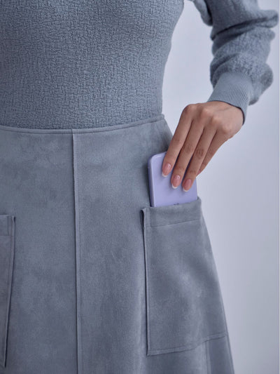 [12/11 22:00発売 期間限定 300円OFF]スエードライクフレアスカート：オフホワイト