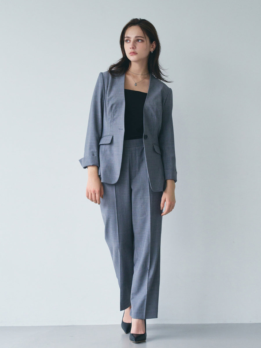 [10/22 22:00発売 期間限定 5%OFF]【ÉTOFIE】Fine wool-blended stretch pants：GRAY[Sサイズ対応/入荷次第発送]