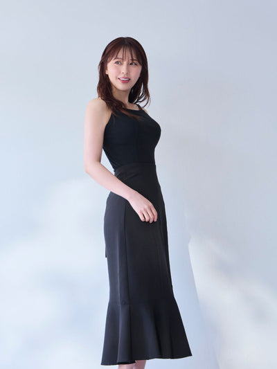 [5/22 22:00発売 期間限定 200円OFF]ブラ紐とまるコットンリブキャミソール：ブラック[102サイズ対応]