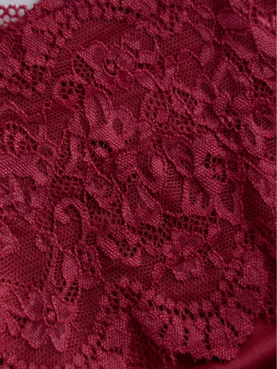 [11/6 22:00販売 期間限定 200円OFF]ブラ紐とまるレースキャミソールスリップ：ボルドー[102サイズ対応]