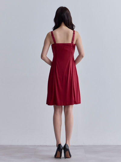 [11/6 22:00販売 期間限定 200円OFF]ブラ紐とまるレースキャミソールスリップ：ネイビー[102サイズ対応]