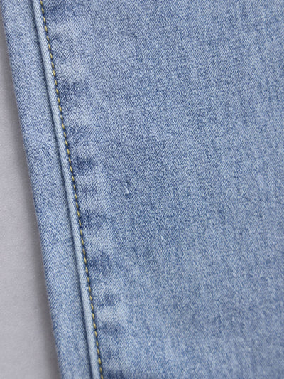 [10/30 22:00発売 期間限定 300円OFF]ウエスト調節できる裏微起毛ストレッチスキニーデニム：ケミカルブルー[入荷次第発送]