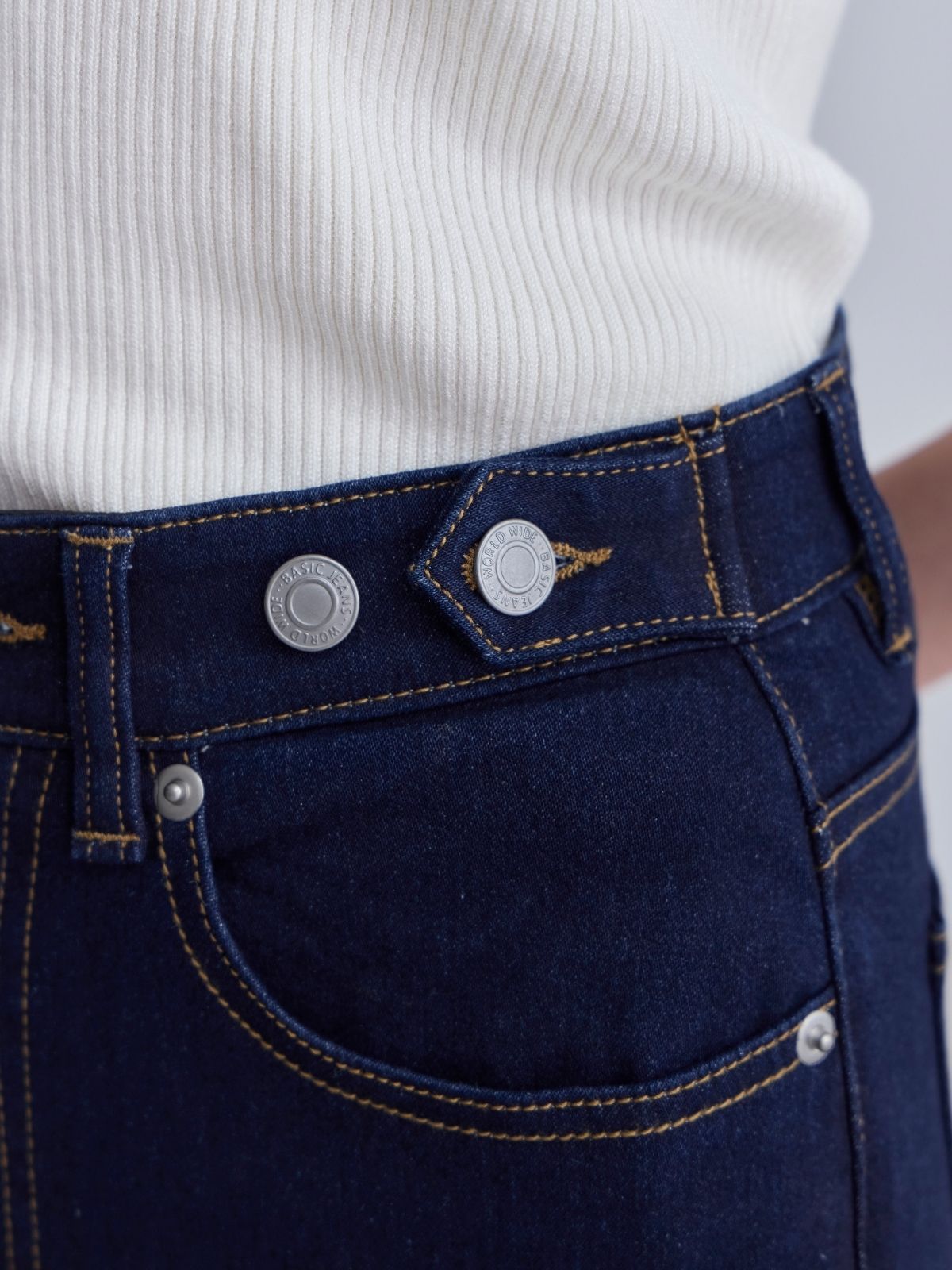 [10/30 22:00発売 期間限定 300円OFF]ウエスト調節できる裏微起毛ストレッチスキニーデニム：ブラック[入荷次第発送]