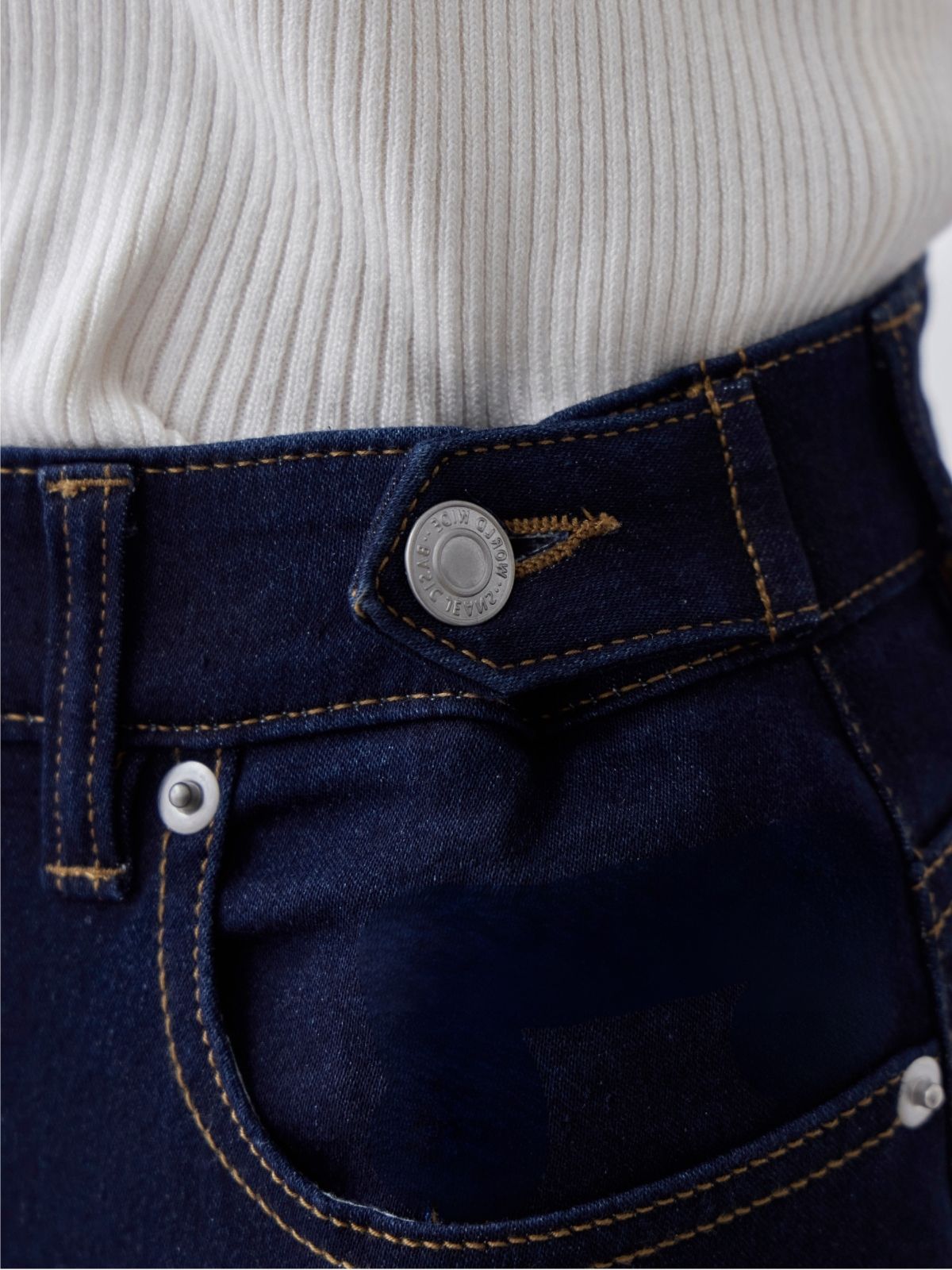 [10/30 22:00発売 期間限定 300円OFF]ウエスト調節できる裏微起毛ストレッチスキニーデニム：ブラック[入荷次第発送]