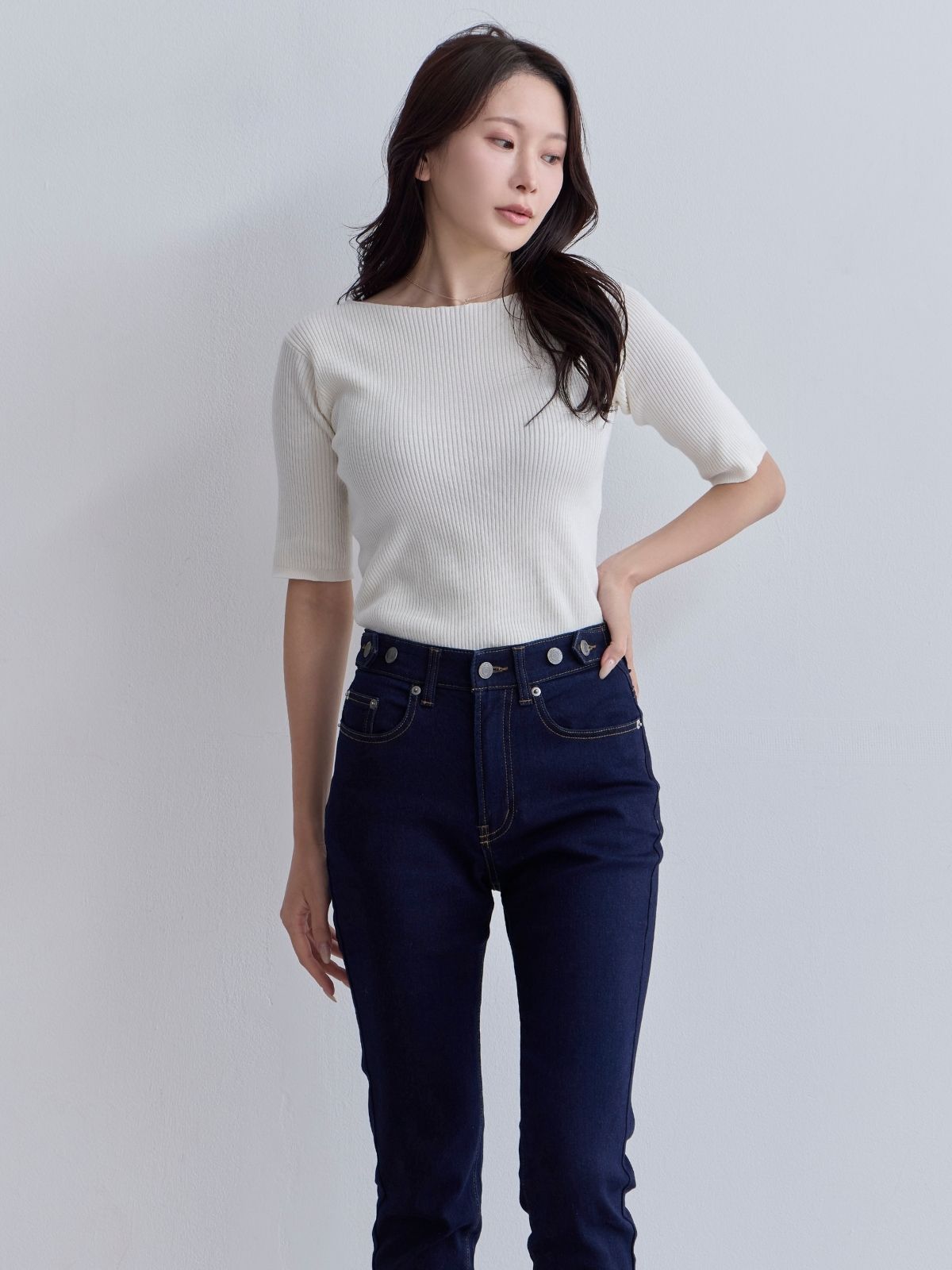 [10/30 22:00発売 期間限定 300円OFF]ウエスト調節できる裏微起毛ストレッチスキニーデニム：インディゴ[入荷次第発送]