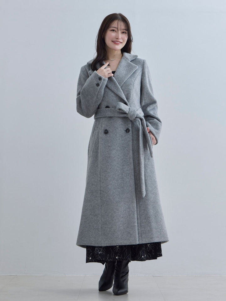 overE　理想のチェスターコート　102サイズ　ライトグレー 理想のチェスターコート 25AW：ライトグレー│胸が大きな女性のための