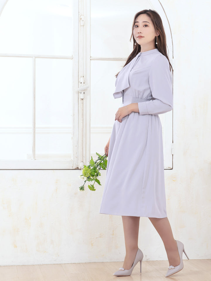 2wayタイワンピース：ライトグレー│胸が大きな女性のための