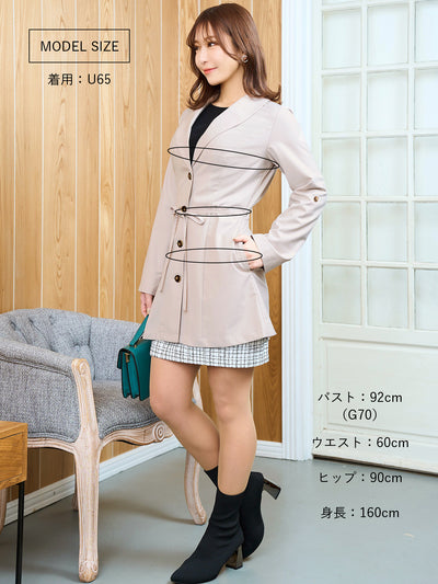 [3/20 22:00～4000円OFF]ドロストショールカラージャケット：ブラック